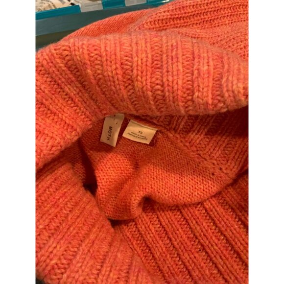 Moth Anthropologie Coral Pink Rib Knit Turtleneck Sweater, Size XS - Picture 6 of 6